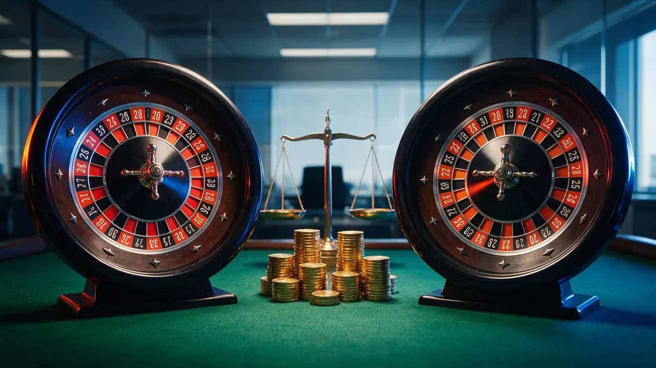 Due ruote della roulette identiche con monete bilanciate