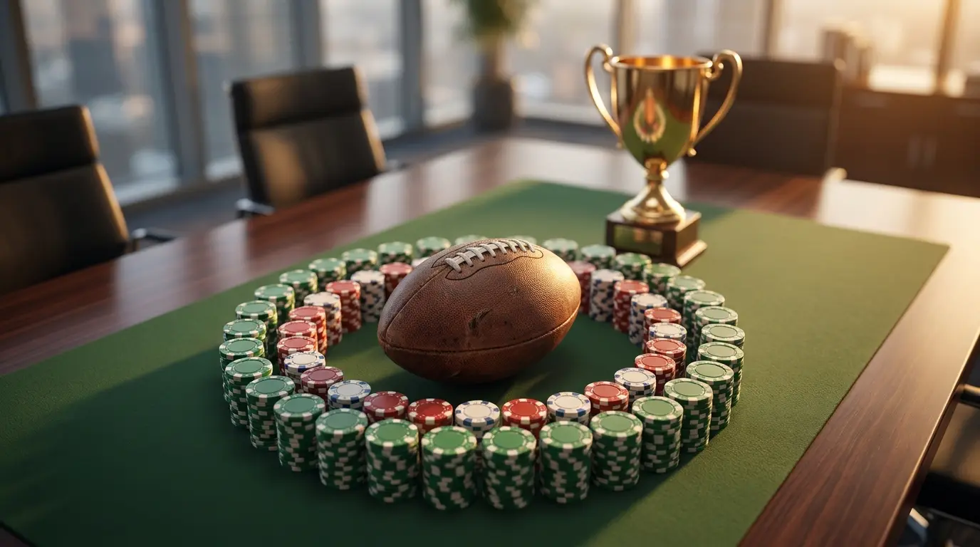 Pallone da calcio con fiches da poker nei colori italiani