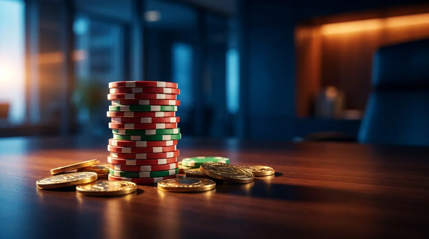 Fiches da casinò impilate con i colori italiani