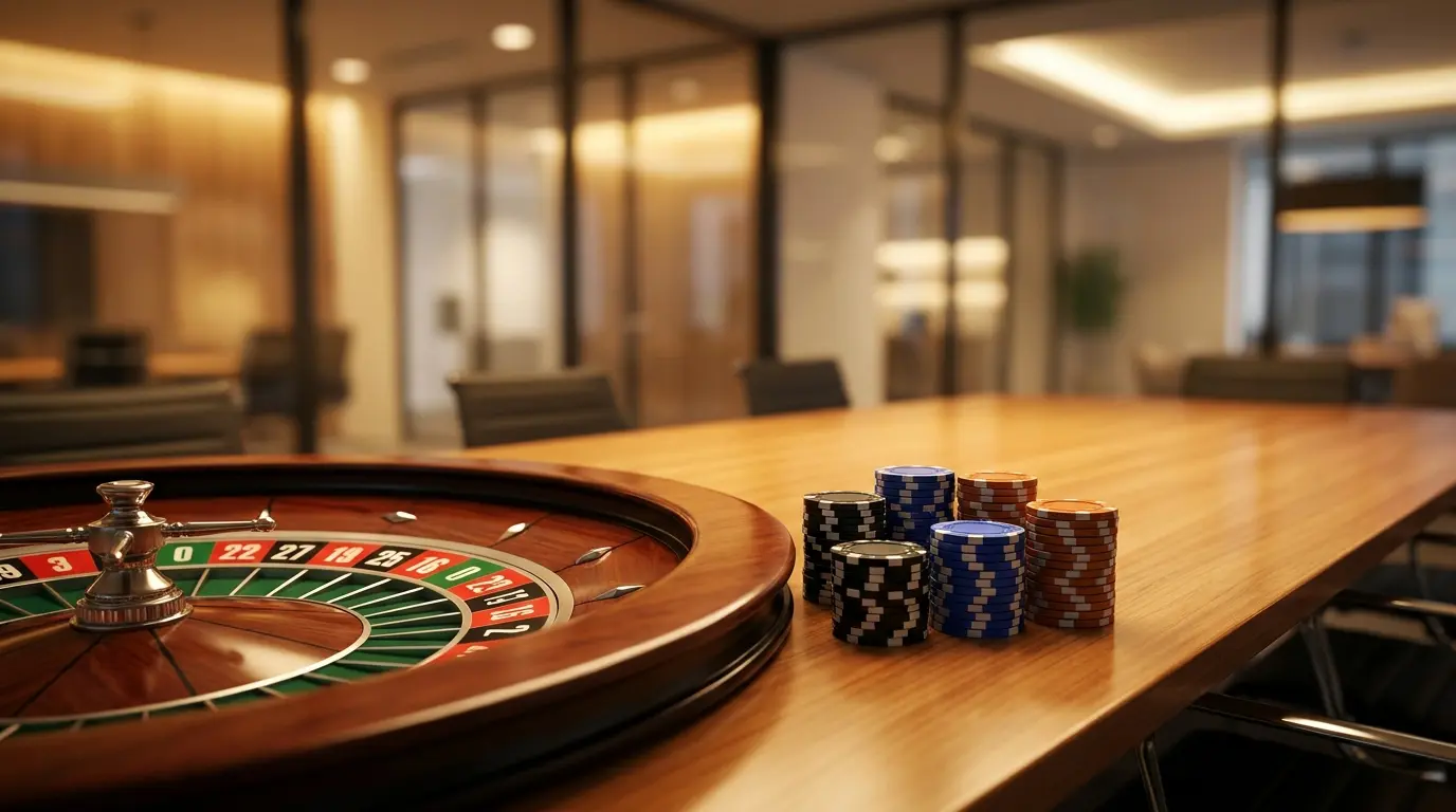 Roulette da casinò con fiches e colori italiani