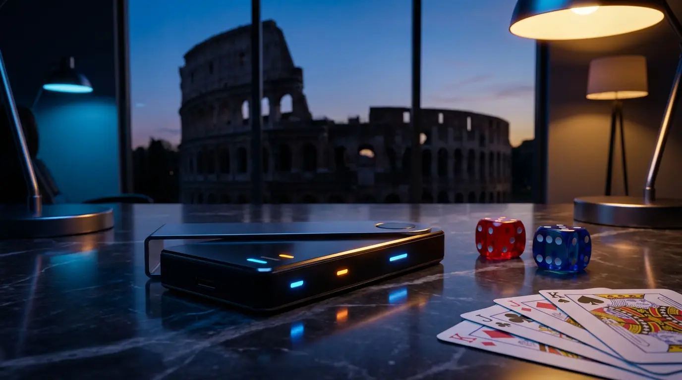 Portafoglio digitale con elementi di casinò italiano