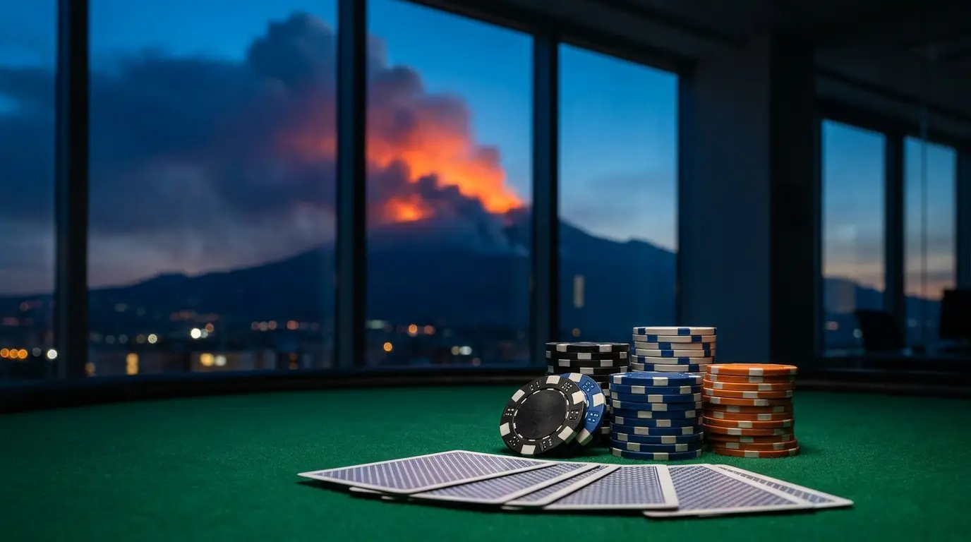 Chips da poker con vista sul Monte Etna