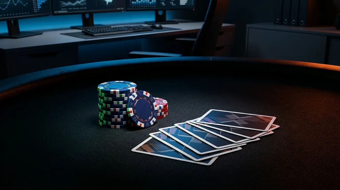 Fiches da poker e carte con colori francesi e italiani