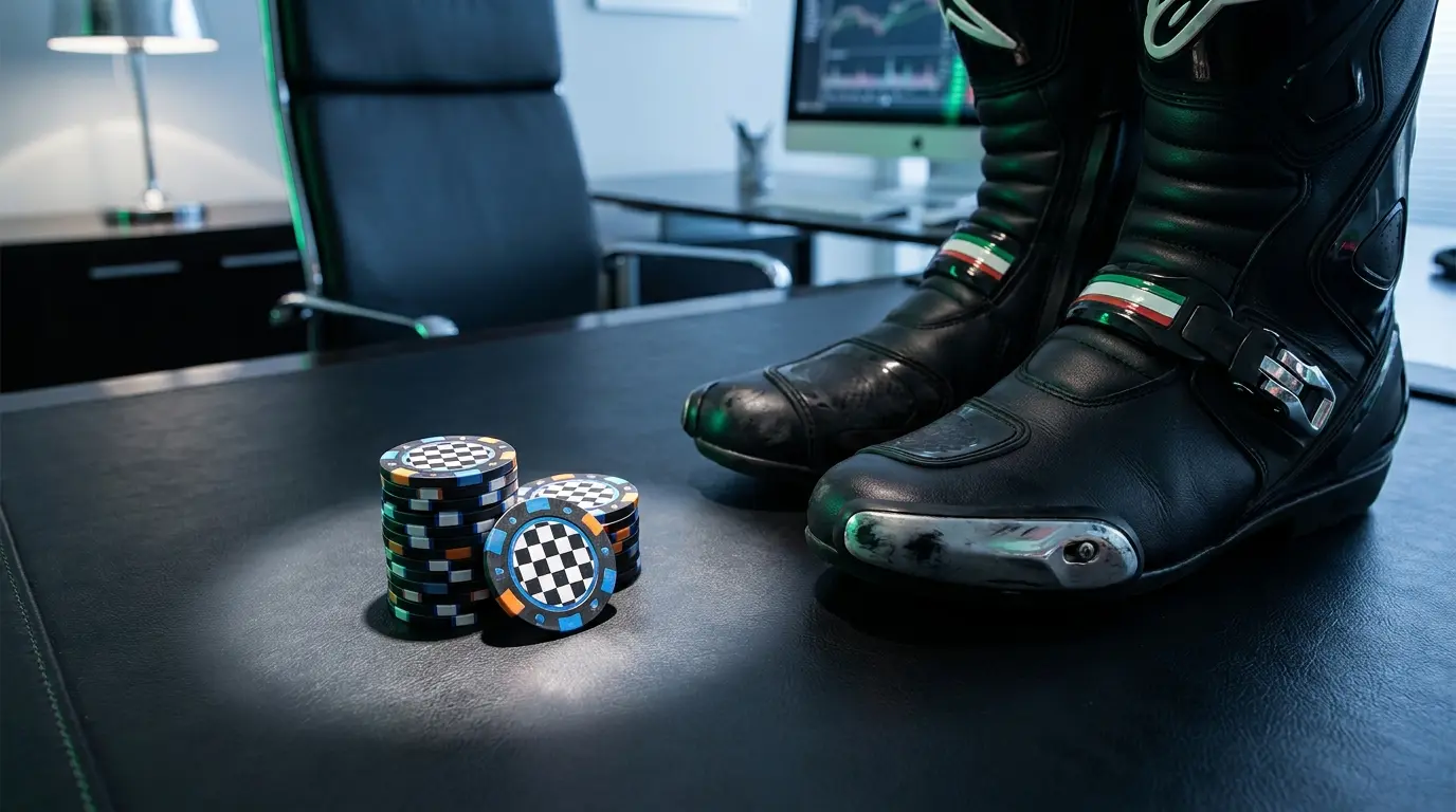 Chips da gioco e stivali da corsa MotoGP