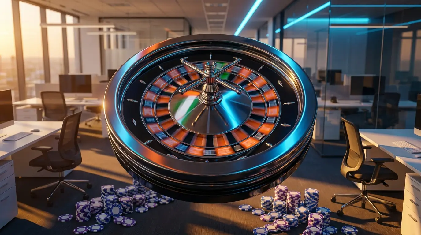 Roulette da casinò con colori italiani e illuminazione moderna