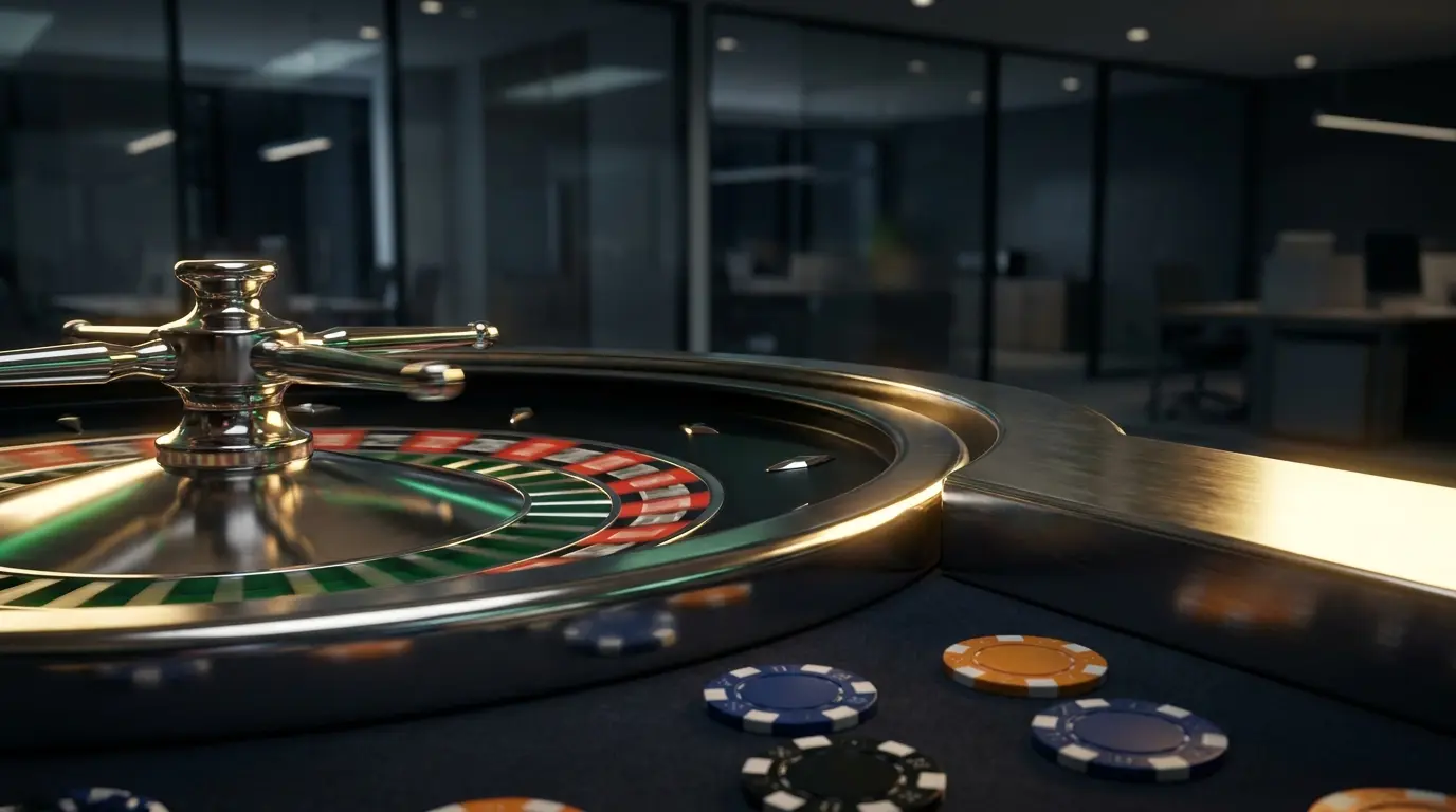 Roulette da casinò con fiches e colori italiani