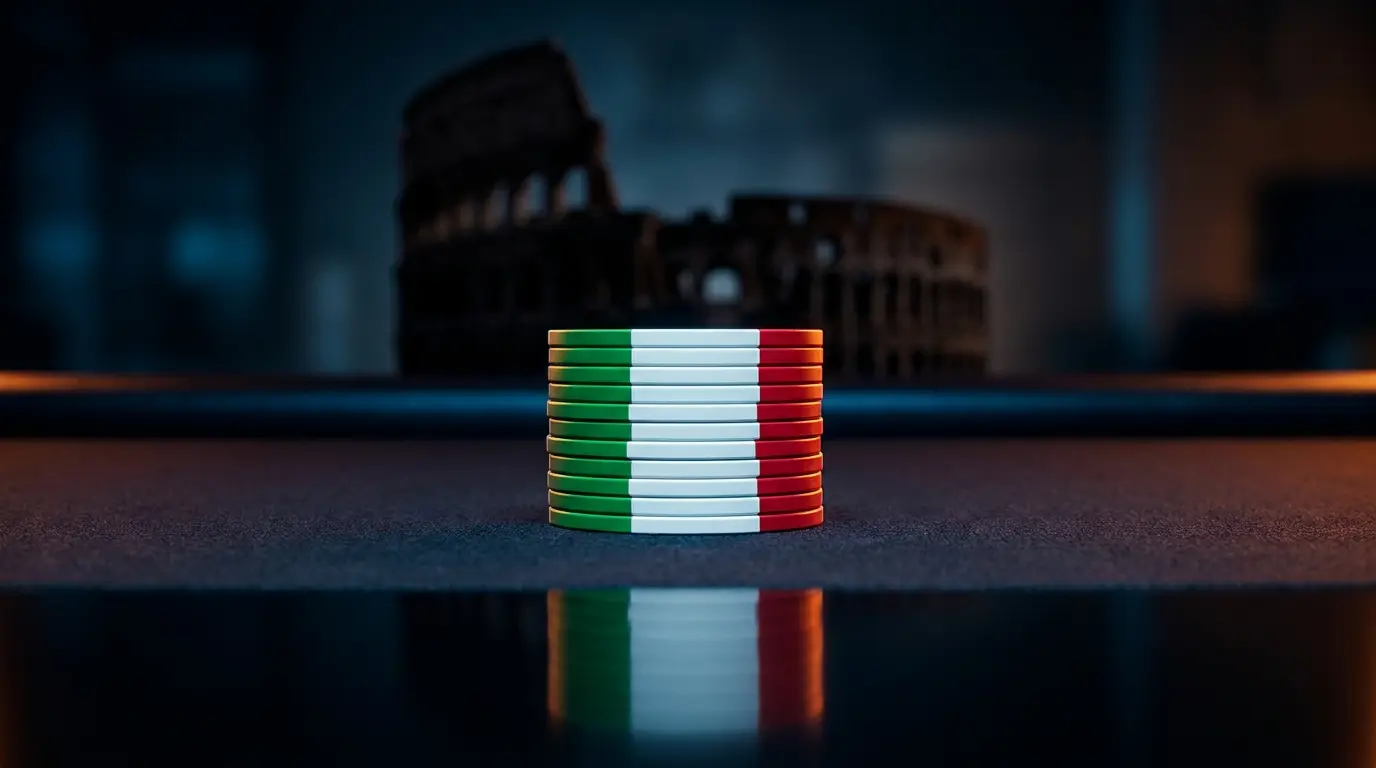 Chip da casinò con i colori della bandiera italiana