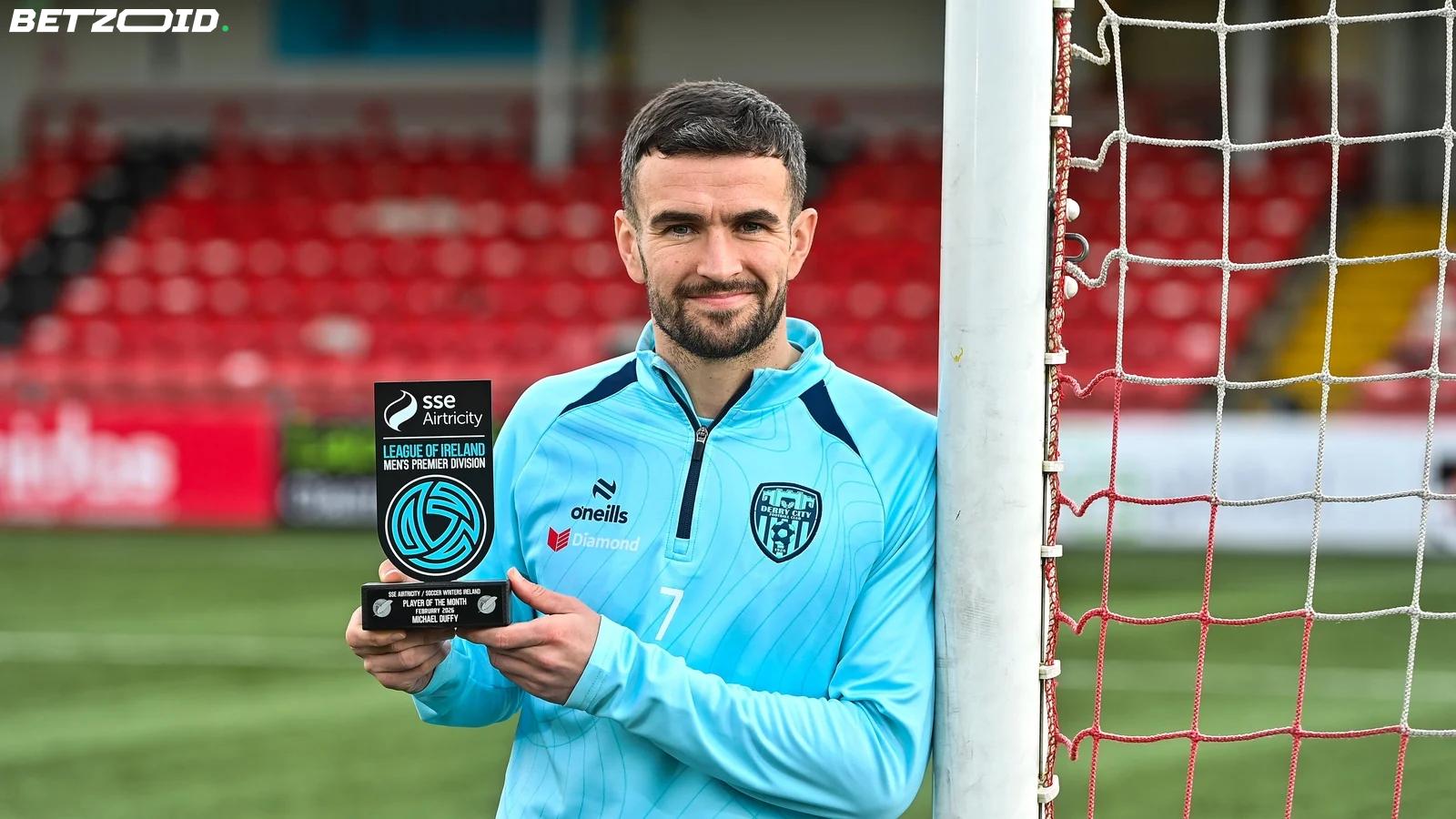 Michael Duffy Vince il Premio di Giocatore del Mese di Febbraio per il Derry City